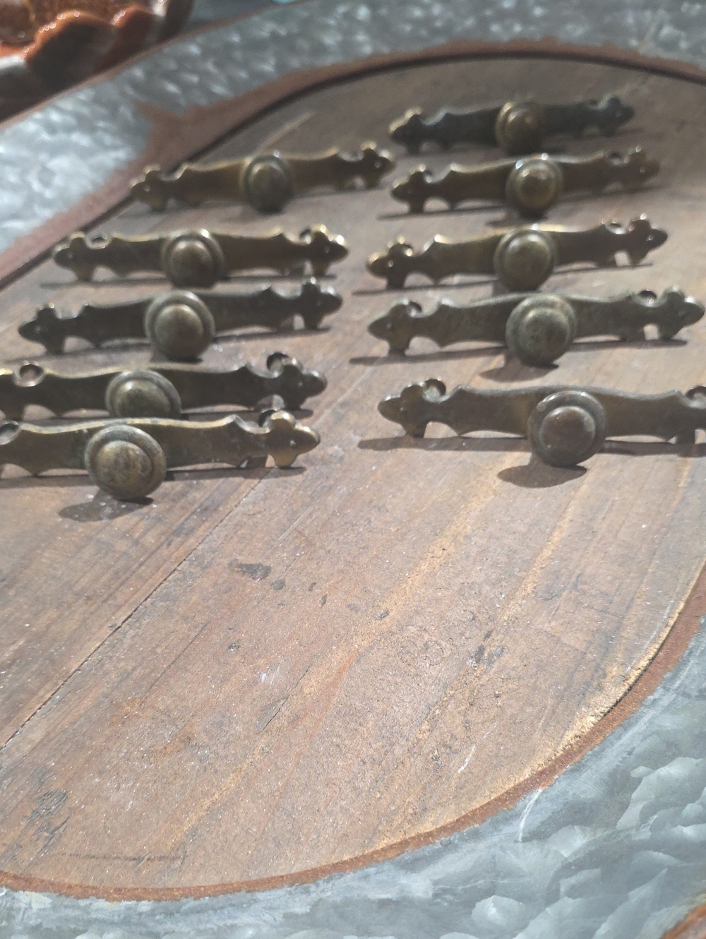 Antique Brass Accent Drawer Pulls - Rustic Brown Home Wall Decor Qty 10